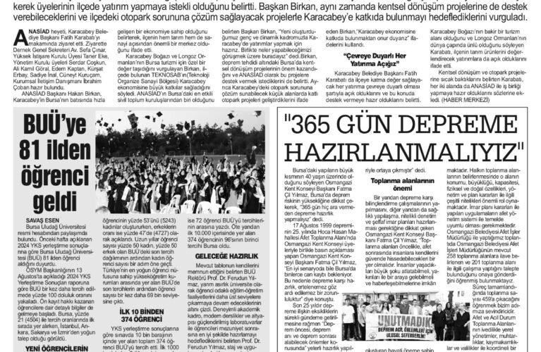 ANASİAD KARACABEYE YATIRIM YAPMAYA HAZIRLANIYOR