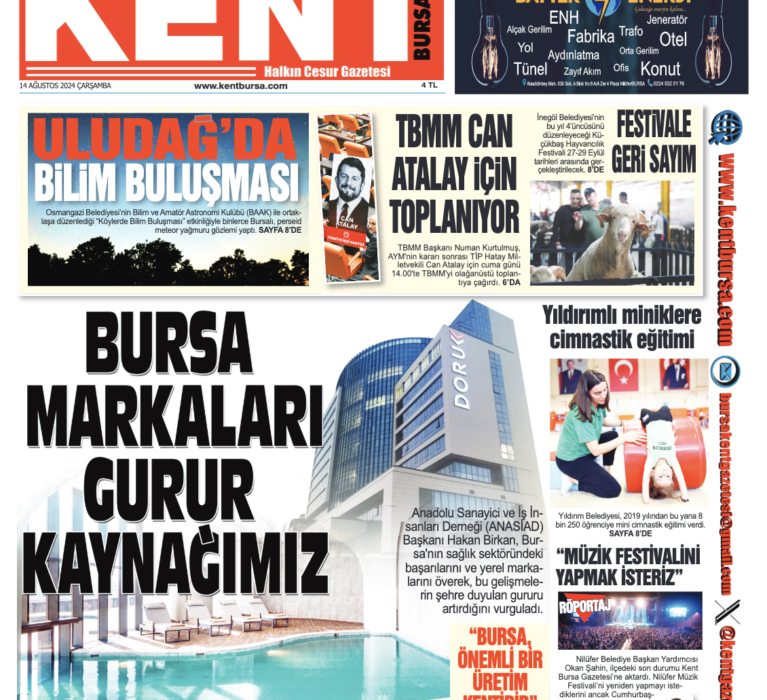 BURSA MARKALARI GURUR KAYNAĞIMIZ- MANŞET