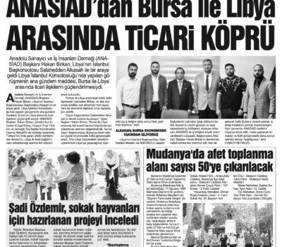 ANASİAD TAN BURSA İLE LİBYA ARASINDA TİCARİ KÖPRÜ