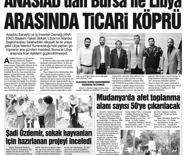 ANASİAD TAN BURSA İLE LİBYA ARASINDA TİCARİ KÖPRÜ