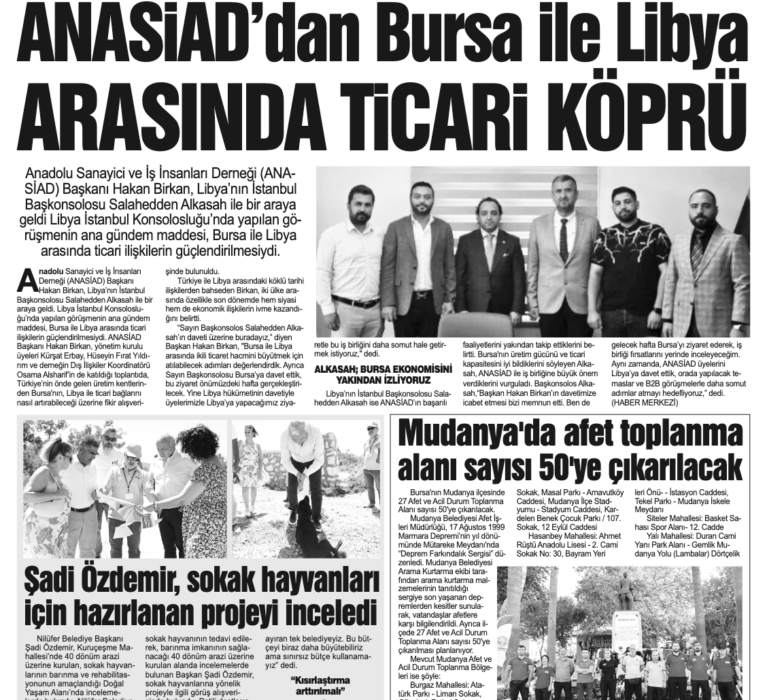 ANASİAD TAN BURSA İLE LİBYA ARASINDA TİCARİ KÖPRÜ